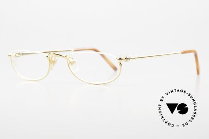 Cartier Demi Lune 2000 - S Ovale Luxus Lesebrille Gold, 22kt VERGOLDETE Fassung (zeitlose Luxus-Brille), Passend für Herren und Damen