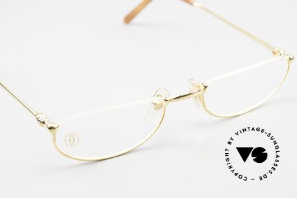 Cartier Demi Lune 2000 - S Ovale Luxus Lesebrille Gold, KEINE RETRO Cartier Brille; ein Original von 2000!, Passend für Herren und Damen