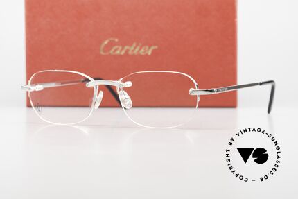 Cartier T-Eye Rimless Randlose Platin Fassung, Größe: medium, Passend für Herren und Damen