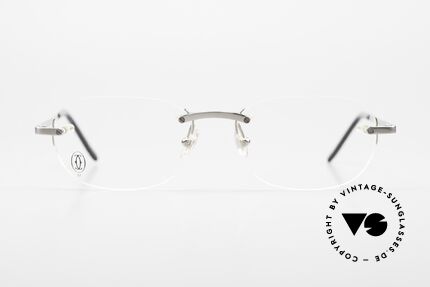 Cartier T-Eye Rimless Titanium Brille Randlos, "R" steht für randlos, Gr. 51/17; 140mm Bügel, Passend für Herren und Damen
