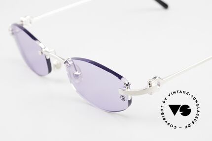 Cartier Meltem Luxus Sonnenbrille Randlos, platin-plattierte Luxus-Fassung; mit orig. Etui, Passend für Herren und Damen
