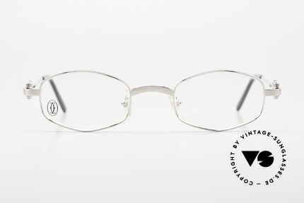 Cartier Ginger Luxus Brille Platin Gebürstet, edles & interessantes Design, SMALL Gr. 45°21, 135, Passend für Herren und Damen