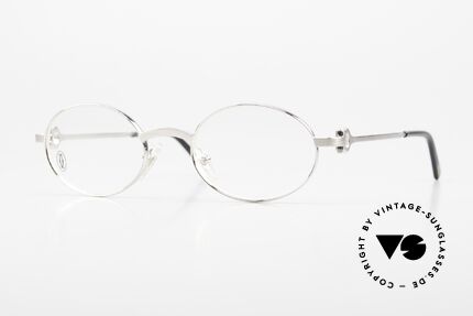 Cartier Spider Luxus Brille Platin Gebürstet, ovale Cartier Luxus vintage Brillenfassung von 1999, Passend für Herren und Damen