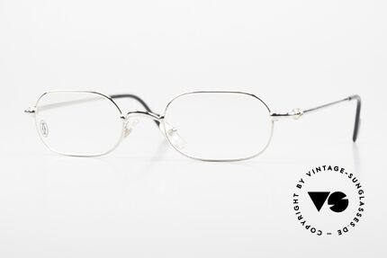 Cartier Orfy Platin Plattierte Vintage Brille, eckige vintage Cartier Luxus-Brille der späten 1990er, Passend für Herren und Damen