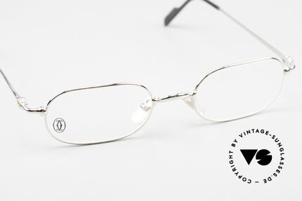 Cartier Orfy Platin Plattierte Vintage Brille, ungetragenes Einzelstück inkl. orig. Cartier Zubehör, Passend für Herren und Damen