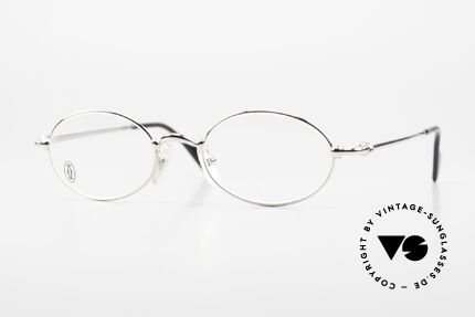 Cartier Filao Kleine Ovale Platin Brille 90er Details