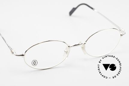 Cartier Filao Kleine Ovale Platin Brille 90er, KEINE RETRO Cartier Brille; ein Original von 1999!, Passend für Herren und Damen