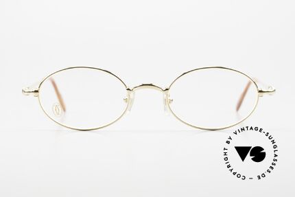 Cartier Filao Ovale 90er Brille Vergoldet, Unisex-Modell aus der Cartier 'CERCLE FIN' Serie, Passend für Herren und Damen
