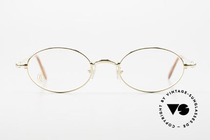 Cartier Filao - M Ovale 90er Brille Vergoldet, Unisex-Modell aus der Cartier 'CERCLE FIN' Serie, Passend für Herren und Damen