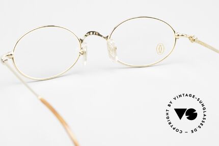 Cartier Filao - M Ovale 90er Brille Vergoldet, die Fassung ist beliebig verglasbar (auch Gleitsicht), Passend für Herren und Damen