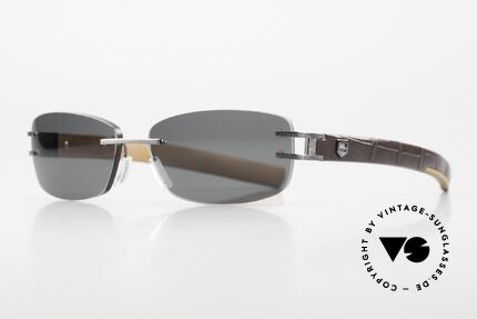 Tag Heuer L-Type 0115 Randlose Luxus Sonnenbrille, Farb-Code 002 = Ruthenium beschichtetes Metall, Passend für Herren und Damen