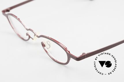 Theo Belgium Pipo Schöne Damenbrille Von 2001, edle Fassung in weinrot-metallic (siehe Fotos), Passend für Damen