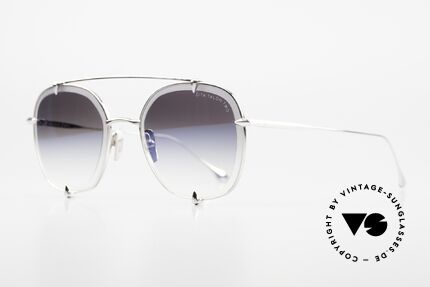 DITA Talon Two Unisex Luxus Sonnenbrille, silber-verspiegelte und verlaufende Sonnengläser, Passend für Herren und Damen