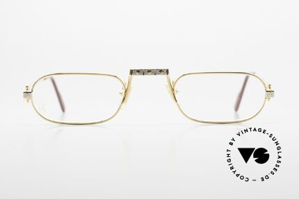 Cartier Demi Lune Santos 80er Lesebrille Seltene Größe, wurde 1987 veröffentlicht und dann bis 1997 produziert, Passend für Herren