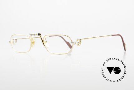 Cartier Demi Lune Santos 80er Lesebrille Seltene Größe, dieses Modell = Santos Schrauben Dekor & 22kt vergoldet, Passend für Herren