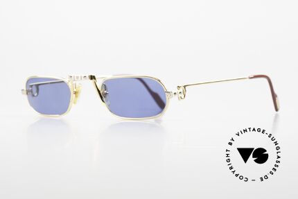 Cartier Demi Lune Santos Ultra Seltene Lesebrille 80er, dieses Modell = Santos Schrauben Dekor & 22kt vergoldet, Passend für Herren
