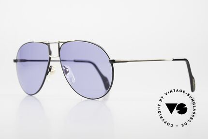 Metzler 0878 80er En Vogue Sonnenbrille, bicolore Fassung schwarz/gold (typisch für die 80er), Passend für Herren