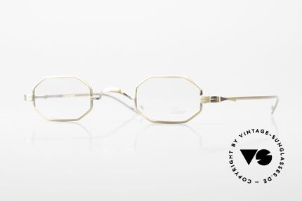 Lunor II 01 Achteckige Brille Antik Gold Details
