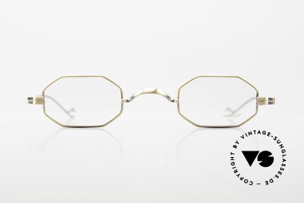 Lunor II 01 Achteckige Brille Antik Gold, das meistgesuchte Lunor Modell der 1. Kollektion!, Passend für Herren und Damen