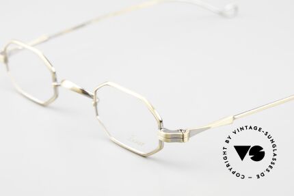 Lunor II 01 Achteckige Brille Antik Gold, Brillen-Design in Anlehnung an frühere Jahrhunderte, Passend für Herren und Damen