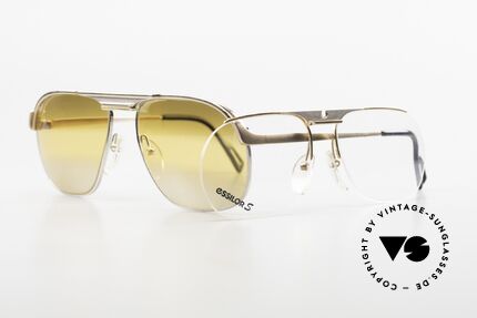Essilor 2373 2in1 Brille Gold Gradient, außen verspiegelte & innen entspiegelte Sonnengläser, Passend für Herren