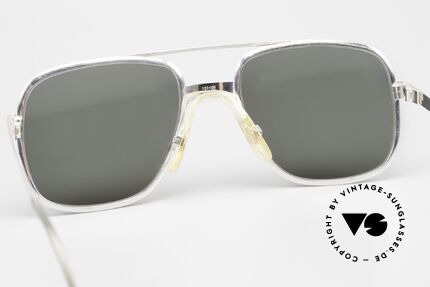 Rodenstock Tenno Weißgold Doublé 80er Brille, top-professionell aufgearbeitet; neue Gläser in G15 grün, Passend für Herren