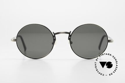 Giorgio Armani 128 Antik Silber Rahmen Legierung, schlichte, runde Sonnenbrille von circa 1989/90, Passend für Herren und Damen