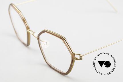 Lindberg Rui Air Titan Rim Eckige Titanbrille Unisex, interessante Rahmenfarben: bronze / gold / kupfer-braun, Passend für Herren und Damen
