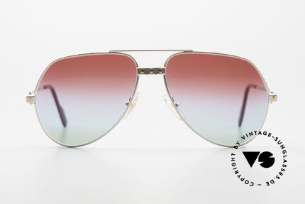 Cartier Vendome Santos - M Palladium Edition Polarlicht, vintage Cartier Aviator Sonnenbrille, Palladium Finish, Passend für Herren und Damen