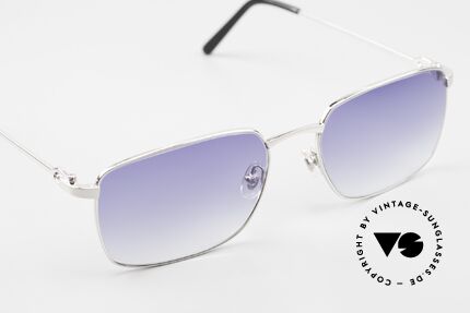 Cartier Spinner Eckige Luxus Brille Herren, orig. Bezeichnung: Cartier Spinner T8100662, Platin, Passend für Herren