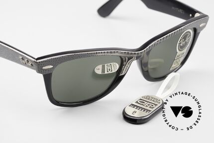 Ray Ban Wayfarer I Limitierte Leder Sonnenbrille, KEIN Retronachbau, ein altes B&L USA-ORIGINAL!, Passend für Herren und Damen