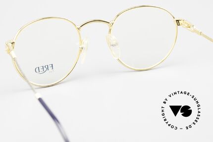 Fred Ouragan Luxus Panto Brille Herren, ungetragenes altes 90er ORIGINAL & keine Retrobrille, Passend für Herren