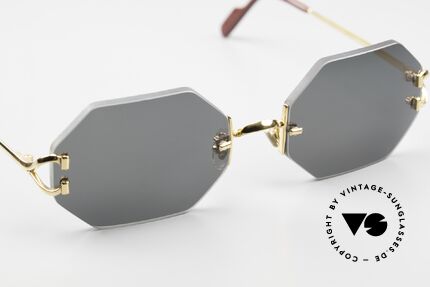 Cartier Rimless Octag Ein Customized Einzelstück, neue CR39 Gläser in grau-grün G15; 100% UV Schutz, Passend für Herren und Damen