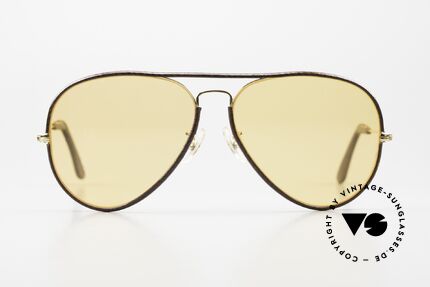 Ray Ban Large Metal II Leathers Changeable USA, seltene Special Edition mit Teil-Leder; made in U.S.A., Passend für Herren