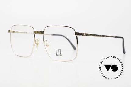 Dunhill 6057 Eckige Herrenbrille von 1988, fühlbare Spitzen-Qualität mit Federscharnieren, Passend für Herren