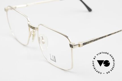 Dunhill 6057 Eckige Herrenbrille von 1988, vergoldet und Bügeldekor in "grau-schildpatt", Passend für Herren