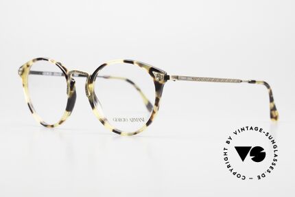 Giorgio Armani 336 Designer Pantobrille 90er, interessantes Farbmuster in einer Art Bernstein-Optik, Passend für Herren und Damen