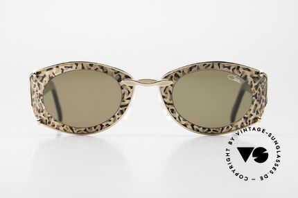 Cazal 911 Leopardenmuster Damenbrille, extravagantes Design aus den späten 90er Jahren, Passend für Damen