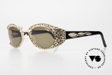 Cazal 911 Leopardenmuster Damenbrille, schwarz/matt-goldener Rahmen; Leoparden-Optik, Passend für Damen
