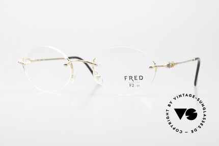 Fred Fidji F2 Randlose Vintage Brille Oval Details