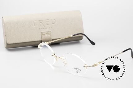 Fred Fidji F2 Randlose Vintage Brille Oval, Größe: medium, Passend für Herren und Damen