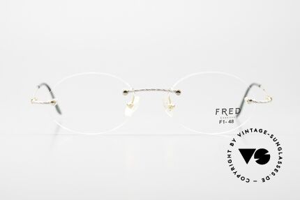 Fred F10 L01 Randlose Luxusbrille Bicolor, marines Design (charakteristisch Fred); Top-Qualität, Passend für Herren und Damen
