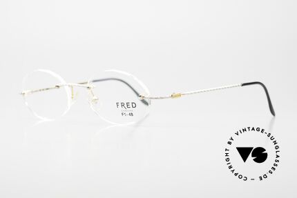 Fred F10 L01 Randlose Luxusbrille Bicolor, komfortable Brillenfassung; kostbar GOLD-plattiert!, Passend für Herren und Damen