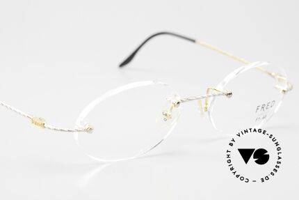 Fred F10 L01 Randlose Luxusbrille Bicolor, kein Retro; ein altes Fred Original (inklusive Fred Etui), Passend für Herren und Damen