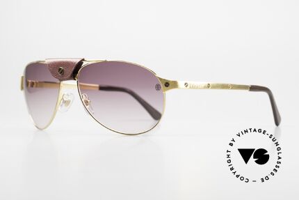 Cartier Santos Dumont Gold Bordeaux-Verlaufend, Mod. T8200673, Gelbgold gebürstet, 58x16x130, Passend für Herren
