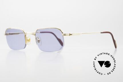 Cartier Broadway Halb Randlose Sonnenbrille, teure Luxus-Sonnenbrille; 22kt vergoldete Fassung, Passend für Herren