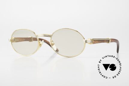 Cartier Giverny Ovale Edelholz Sonnenbrille, außergewöhnliche CARTIER vintage Luxus-Brille, Passend für Herren und Damen