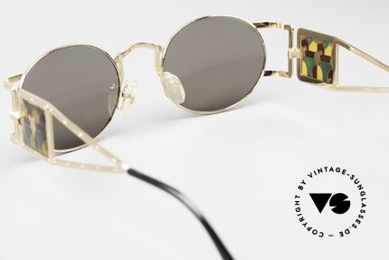Jean Paul Gaultier 56-4672 Kunstvolle Sonnenbrille Oval, Fassung kann ggf. auch optisch verglast werden, Passend für Herren und Damen