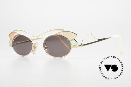 Casanova LC1 Vintage Sonnenbrille Damen, 24kt vergoldete Fassung mit berühmten MURANO-Glas, Passend für Damen