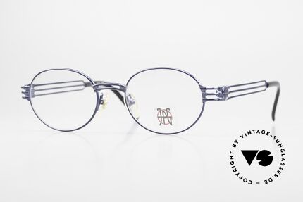 Jean Paul Gaultier 57-5107 90er Brille Blau Metallic Details